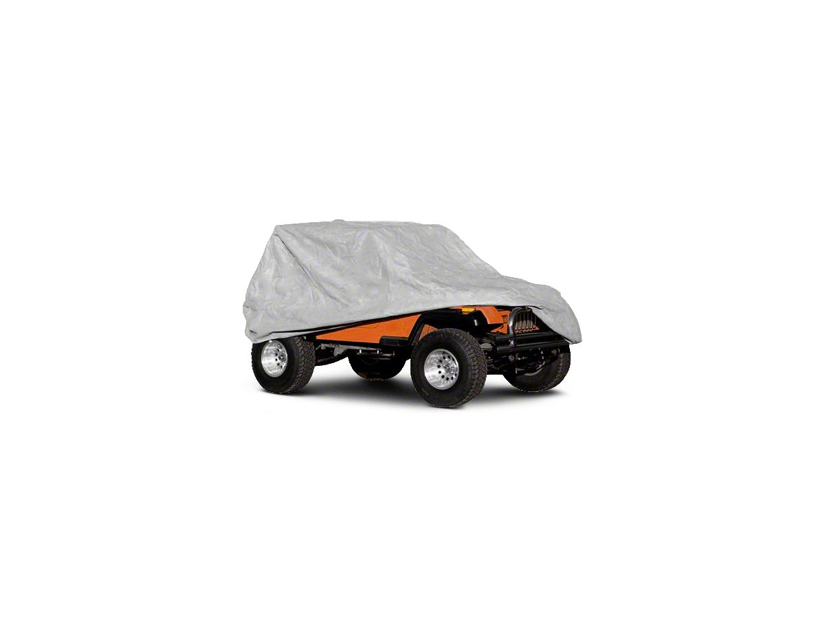 Rugged Ridge Full Car Cover Kit Gray 04 06 Jeep Wrangler Tj Unlimited 07 18 Jeep Wrangler Jk 4 Door