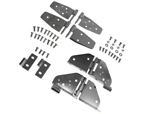 Rugged Ridge Jeep Wrangler Stainless Steel Hinge Kit Black Chrome