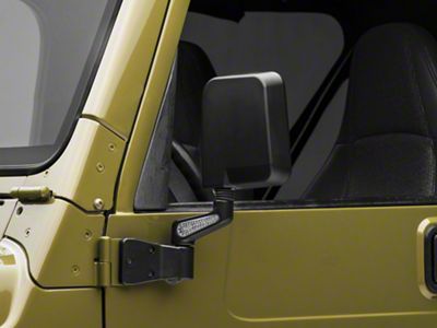 Rugged Ridge Door Mirrors with LED Turn Signals; Black (87-02 Jeep Wrangler YJ & TJ)