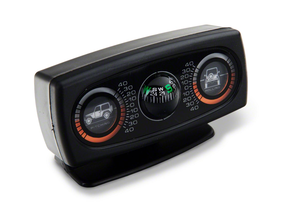 Rampage 791006 Jeep Pitch and Roll Clinometer with 4 dr JK Unlimited Graphic and Compass 