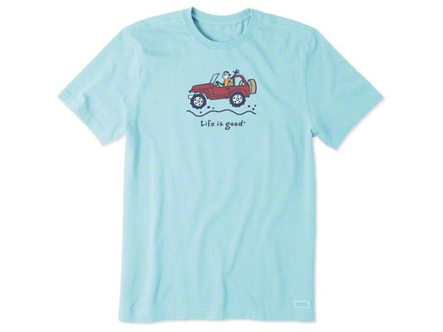 Life is Good Men's Vintage Off-Road Jake Crusher T-Shirt; Beach Blue