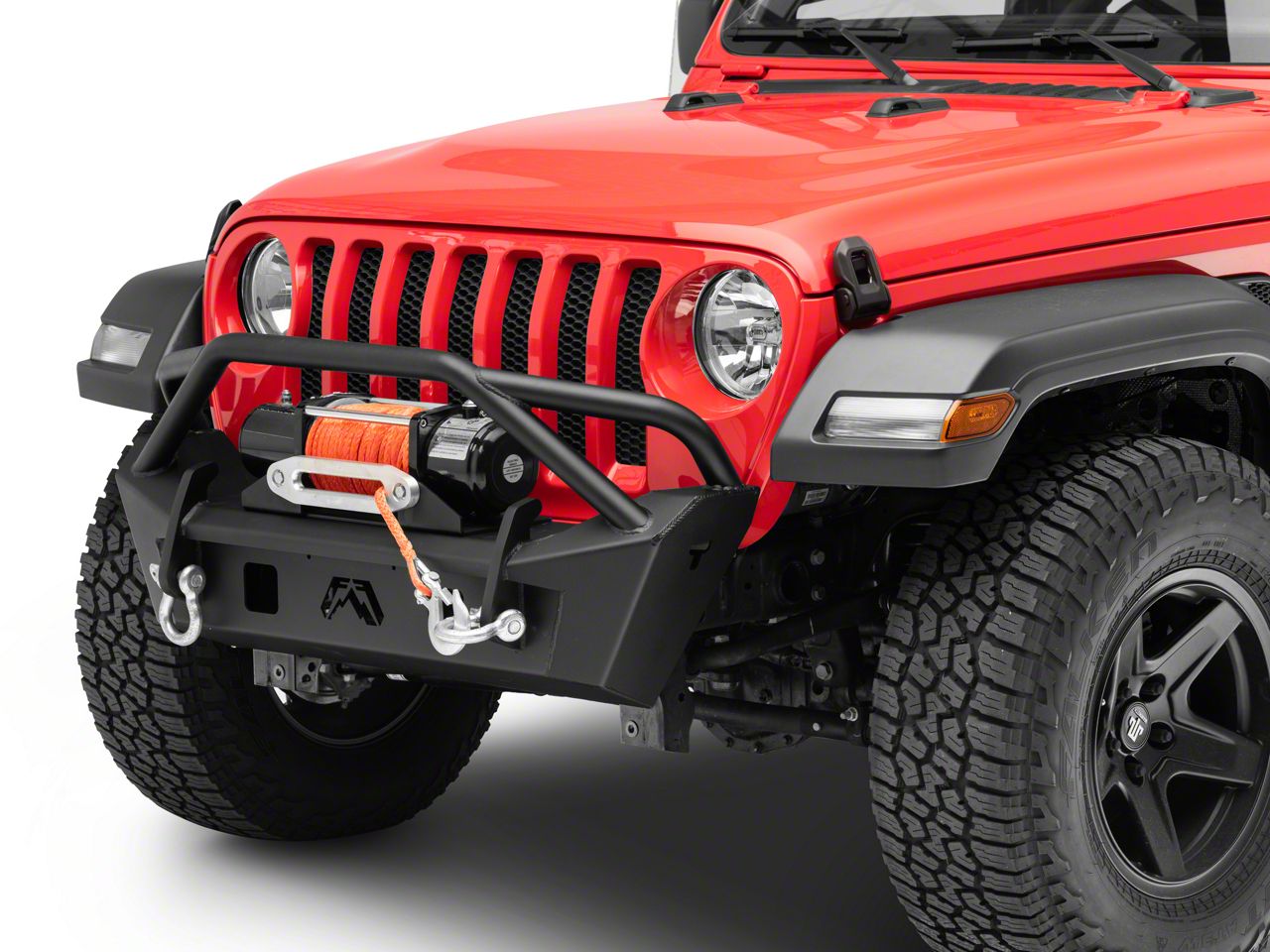 Fab Fours Jeep Wrangler Stubby Front Bumper with Pre-Runner Guard ...