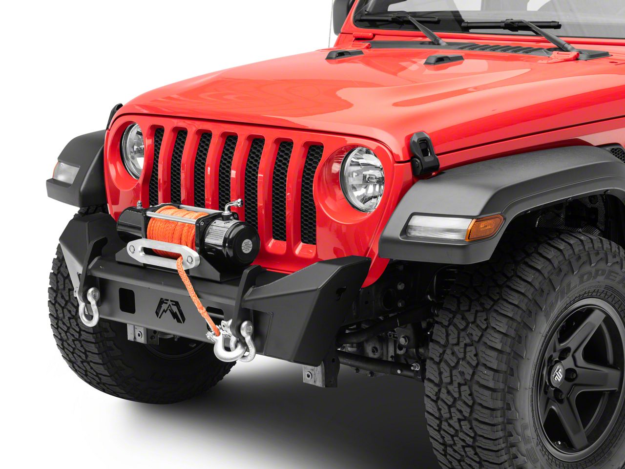 Fab Fours Jeep Wrangler Stubby Front Bumper; without Guard; Matte Black ...