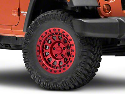 Black Rhino Jeep Wrangler Primm Candy Red with Black Bolts Wheel; 17x9  1790PRM-85127R71 (07-18 Jeep Wrangler JK)