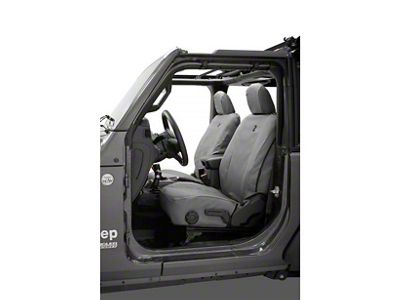 Bestop Front Seat Covers; Charcoal (18-24 Jeep Wrangler JL 2-Door)
