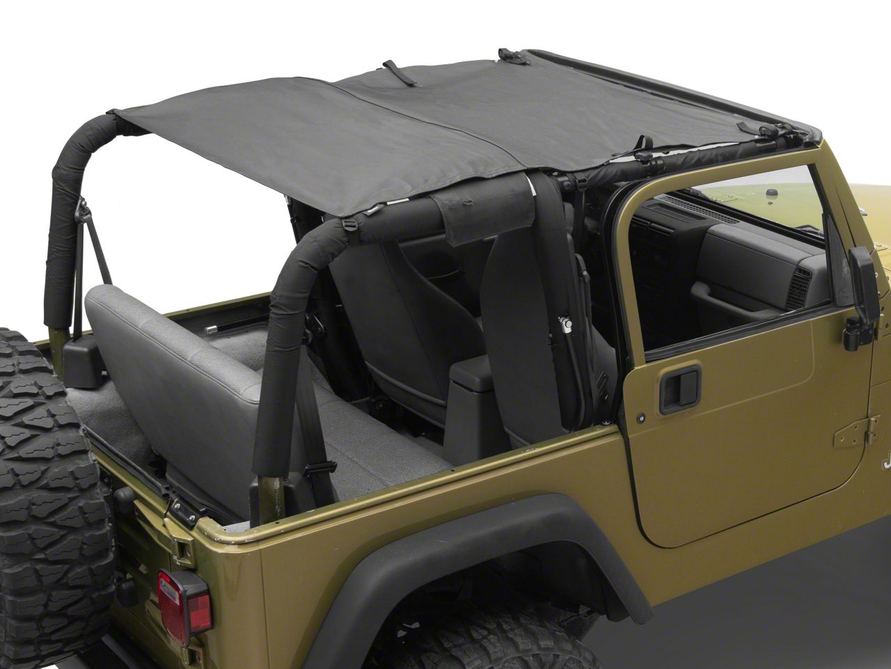 Bestop Jeep Wrangler Sun Extended Safari Style Bikini Top; Black