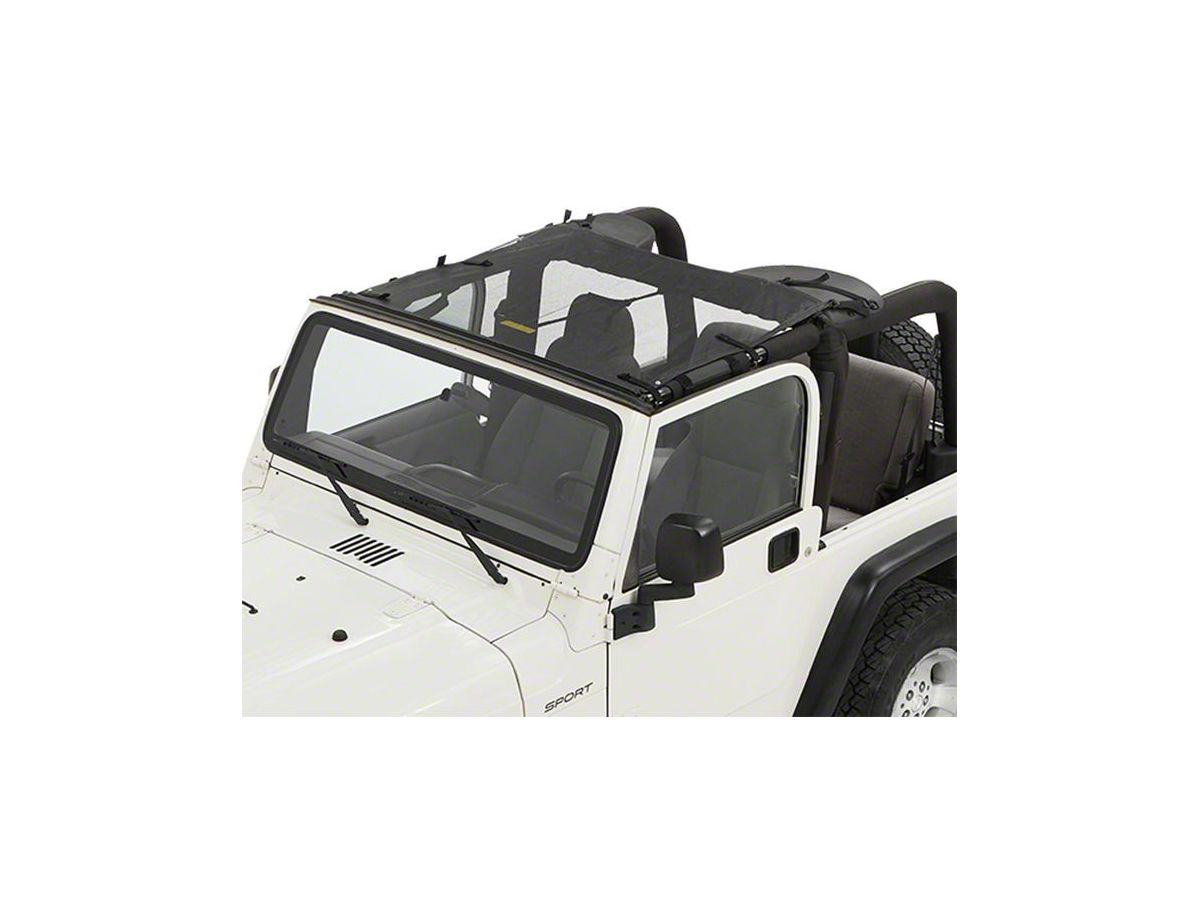Bestop Jeep Wrangler Sun Standard Targa Style Bikini Top; Mesh 52403-11  (97-06 Jeep Wrangler TJ, Excluding Unlimited)
