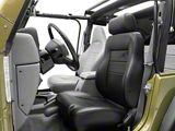 Bestop Trailmax II Pro All Vinyl Front Seat; Black Crush; Driver Side (76-06 Jeep CJ7, Wrangler YJ & TJ)