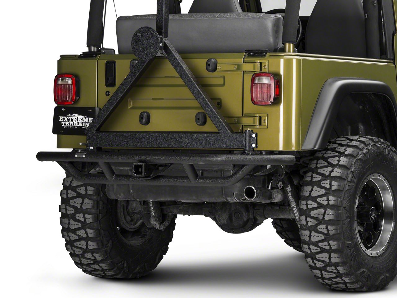 Rugged Ridge Jeep Wrangler RRC Rear Bumper w/ Tire Carrier Textured