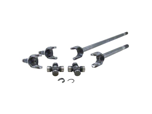 Yukon Gear Drive Axle Shaft Assembly; Front; Dana 30; Front Axle Kit; 4340 Chrome-Moly Axle; 30-Spline Inner and 27-Spline Outer; With Spicer U-Joints (87-06 Jeep Wrangler YJ & TJ)