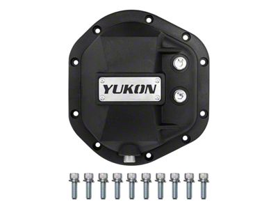 Yukon Gear Differential Cover; Rear; Dana 44; Nodular Iron Differential Cover; Fits Standard and Reverse Rotation; 10-Bolt; Includes Cover Bolts and Magnetic Drain Plugs (66-86 Jeep CJ5 & CJ7; 97-10 Jeep Wrangler TJ & JK)