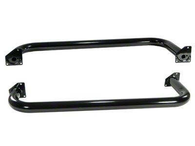 Rugged Ridge 3-Inch Round Nerf Side Step Bars; Gloss Black (97-06 Jeep Wrangler TJ, Excluding Unlimited)
