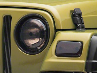 Rugged Ridge Jeep Wrangler Plastic Molded Headlights & Park Lamp Covers -  Smoke  (97-06 Jeep Wrangler TJ)