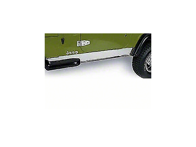 Rugged Ridge Rocker Panel Cover; Stainless Steel (97-06 Jeep Wrangler TJ, Excluding Unlimited)