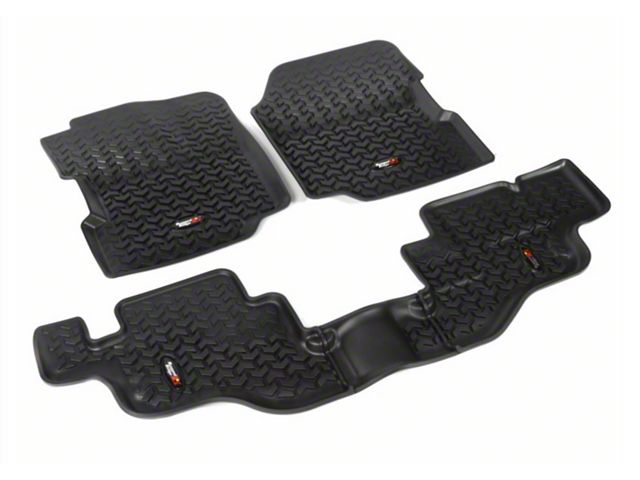 Steinjager Floor Mats; Front and Rear; With Front and Rear Floor Liner (97-06 Jeep Wrangler TJ)
