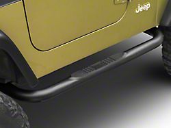 Rugged Ridge 3-Inch Round Nerf Side Step Bars; Textured Black (97-06 Jeep Wrangler TJ, Excluding Unlimited)