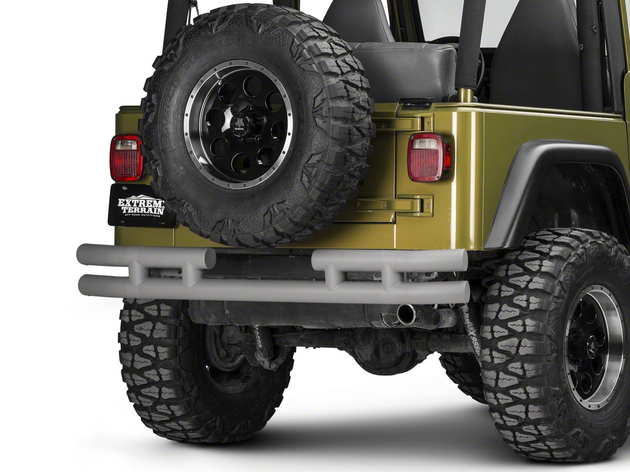 Rugged Ridge Wrangler Tubular Rear Bumper w/o Hitch - Titanium 11572.03 ...