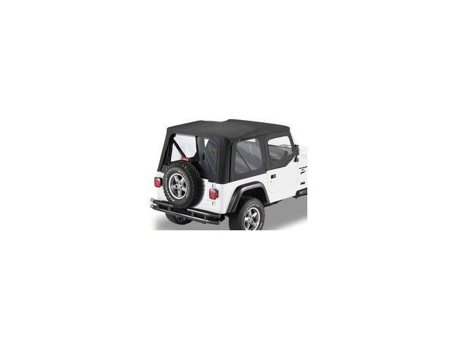 Bestop Sailcloth Replace-A-Top with Clear Windows; Black (88-95 Jeep Wrangler YJ w/ Steel Half Doors)