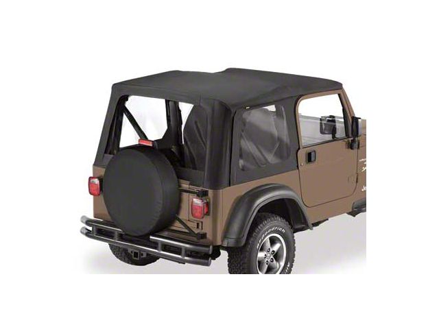 Bestop Sailcloth Replace-A-Top with Clear Windows; Black Diamond (03-06 Jeep Wrangler TJ w/ Full Steel Doors)