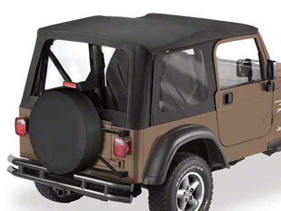 Bestop Sailcloth Replace-A-Top with Clear Windows; Black Diamond (03-06 Jeep Wrangler TJ w/ Full Steel Doors)