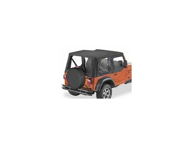 Bestop Sailcloth Replace-A-Top with Clear Windows; Black (97-02 Jeep Wrangler TJ w/ Steel Half Doors)