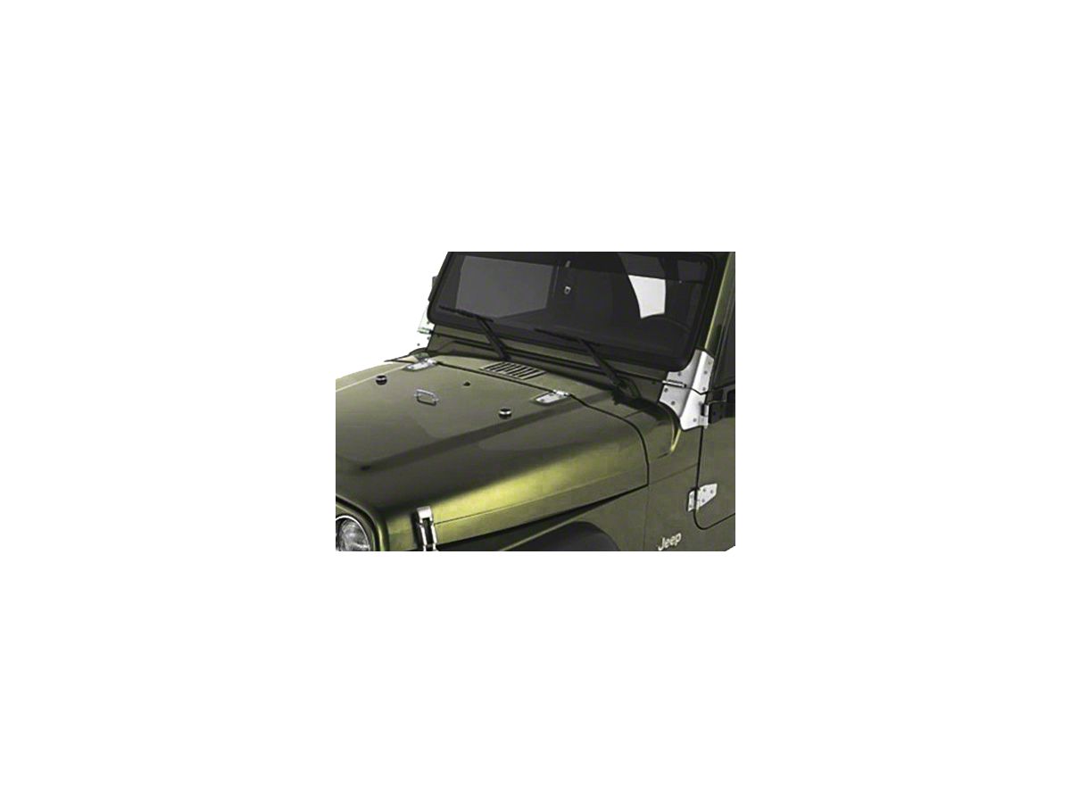 Rugged Ridge Jeep Wrangler Satin Stainless Steel Hood Set  (98-06 Jeep  Wrangler TJ)