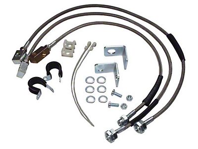 Silver 26" Extended FRONT Stainless Steel Brake Line Kit Fit 87-06 Jeep TJ YJ XJ 
