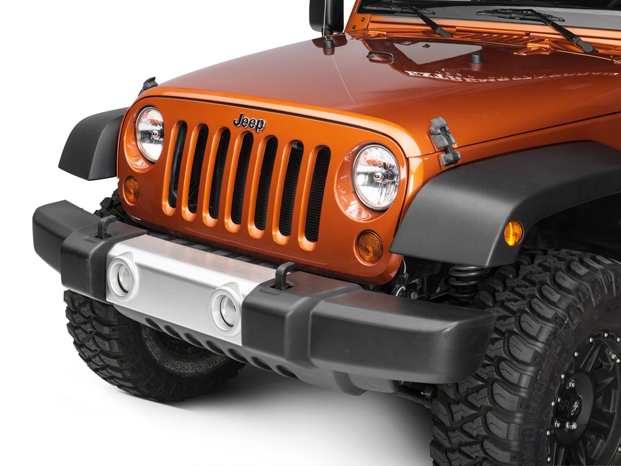 Rugged Ridge Jeep Wrangler Silver Front Bumper Applique 12040.08 (07-18 Jeep  Wrangler JK)