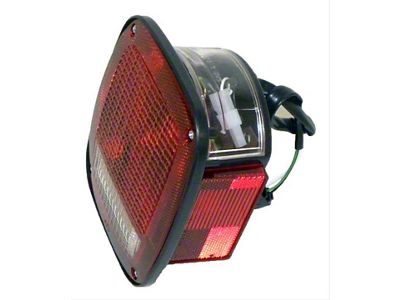 Tail Light; Chrome Housing; Red/Clear Lens; Driver Side (87-90 Jeep Wrangler YJ)