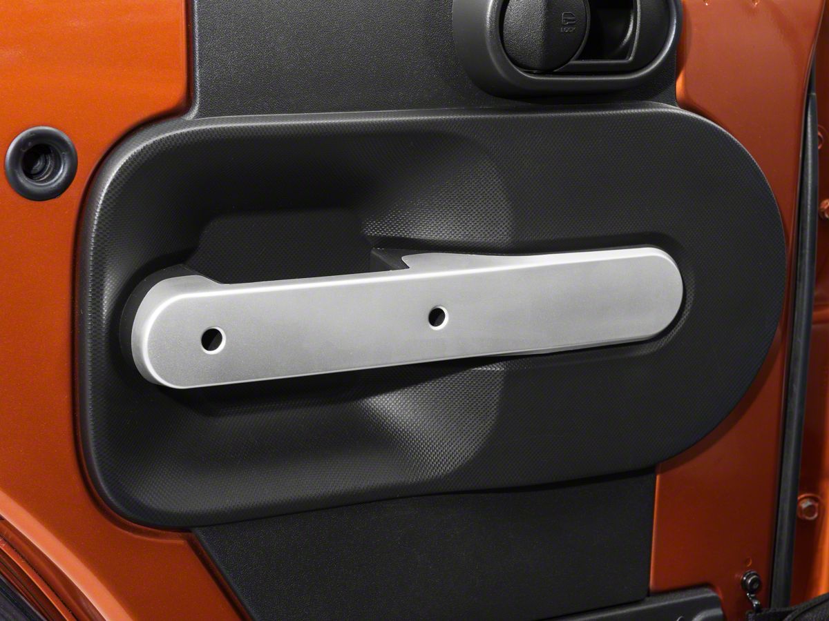 Rugged Ridge Silver Rear Door Handle Trim Pair 07 10 Jeep Wrangler Jk