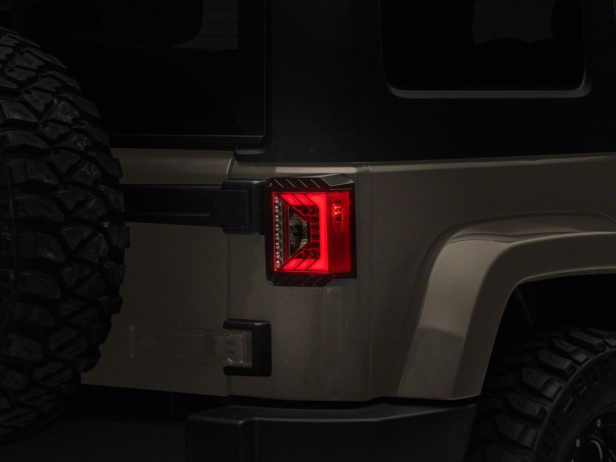Jeep Wrangler Renegade Series LED Tail Lights; Black Housing; Smoked Lens  (07-18 Jeep Wrangler JK) - Free Shipping