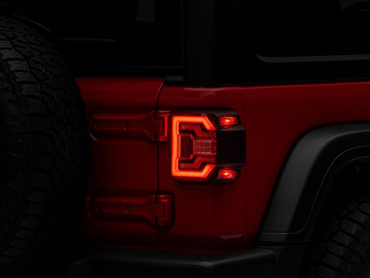 Jeep Wrangler Renegade Series Sequential LED Tail Lights; Black Housing; Red  Lens (18-23 Jeep Wrangler JL w/ Factory Halogen Tail Lights) - Free Shipping