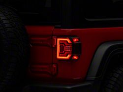 Renegade Series Sequential LED Tail Lights; Black Housing; Red Lens (18-22 Jeep Wrangler JL w/ Factory Halogen Tail Lights)