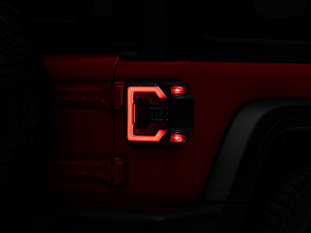 Renegade Series Sequential LED Tail Lights; Black Housing; Smoked Lens (18-23 Jeep Wrangler JL w/ Factory Halogen Tail Lights)