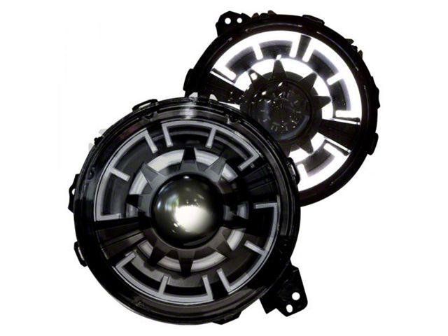 Renegade Series LED Headlights; Black Housing; Clear Lens (18-24 Jeep Wrangler JL)
