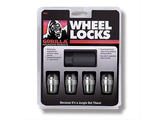 Locks with Key for Chrome Acorn Lug Nuts; 1/2-Inch x 20 (76-18 Jeep CJ5, CJ7, Wrangler YJ, TJ & JK)