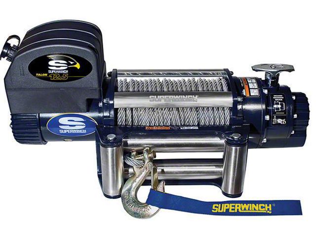 Superwinch 12,500 lb. Talon 12.5 Winch with Steel Cable; 12 VDC (Universal; Some Adaptation May Be Required)