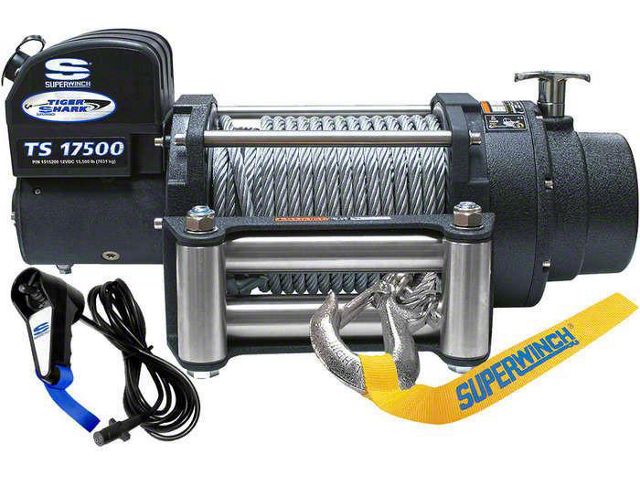 Superwinch 17,500 lb. Tiger Shark 17500 Winch with Steel Cable (Universal; Some Adaptation May Be Required)