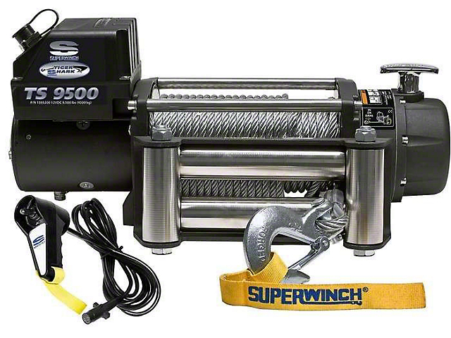 Superwinch 9,500 lb. Tiger Shark 9500 Winch with Steel Cable (Universal; Some Adaptation May Be Required)