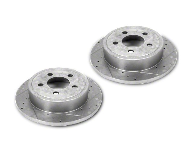 Alloy USA Slotted and Drilled Disc Brake Rotors; Front Pair (93-98 Jeep Grand Cherokee ZJ)
