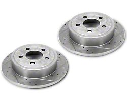 Alloy USA Slotted and Drilled Disc Brake Rotors; Front Pair (90-99 Jeep Wrangler YJ & TJ)