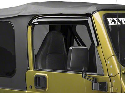 Rugged Ridge Window Rain Deflectors; Smoked (97-06 Jeep Wrangler TJ)
