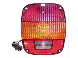 Tail Light; Chrome Housing; Clear/Amber/Red Lens (81-86 Jeep CJ5 & CJ7)
