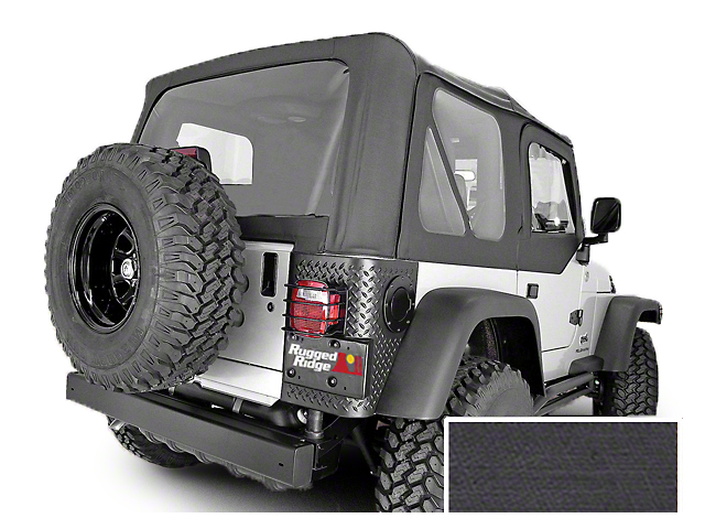 Rugged Ridge Replacement Soft Top with Clear Windows and Door Skins; Black Denim (97-02 Jeep Wrangler TJ)