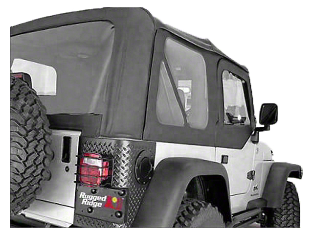 Rugged Ridge Replacement Soft Top with Clear Windows and No Door Skins; Black Denim (97-02 Jeep Wrangler TJ)