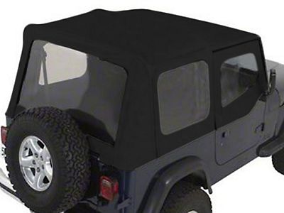 Rugged Ridge Jeep Wrangler Replacement Soft Top with Tinted Windows and  Door Skins - Black Denim  (88-95 Jeep Wrangler YJ)