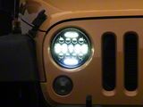 Raxiom Axial Series 13-LED Headlights; Black Housing; Clear Lens (97-18 Jeep Wrangler TJ & JK)