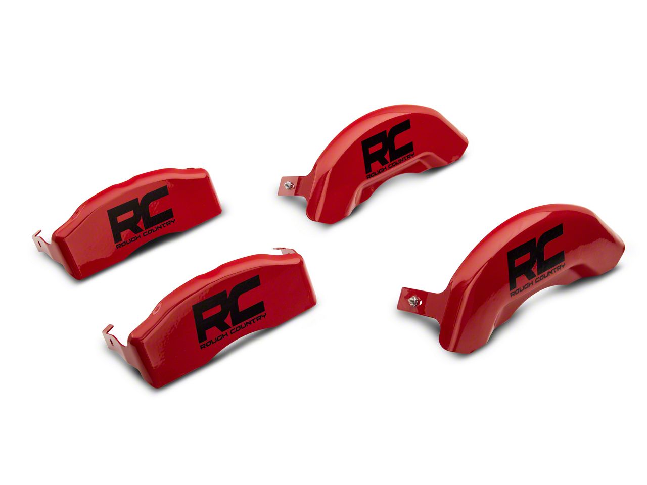 Rough Country Jeep Wrangler Red Brake Caliper Covers; Front and Rear 71142 (1822 Jeep Wrangler