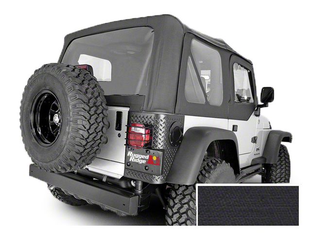 Rugged Ridge Replacement Soft Top with Tinted Windows and No Door Skins; Black Diamond (03-06 Jeep Wrangler TJ, Excluding Unlimited)