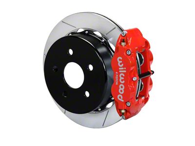Wilwood Superlite 4R Rear Big Brake Kit with 14-Inch Slotted Rotors; Red Calipers (07-18 Jeep Wrangler JK)